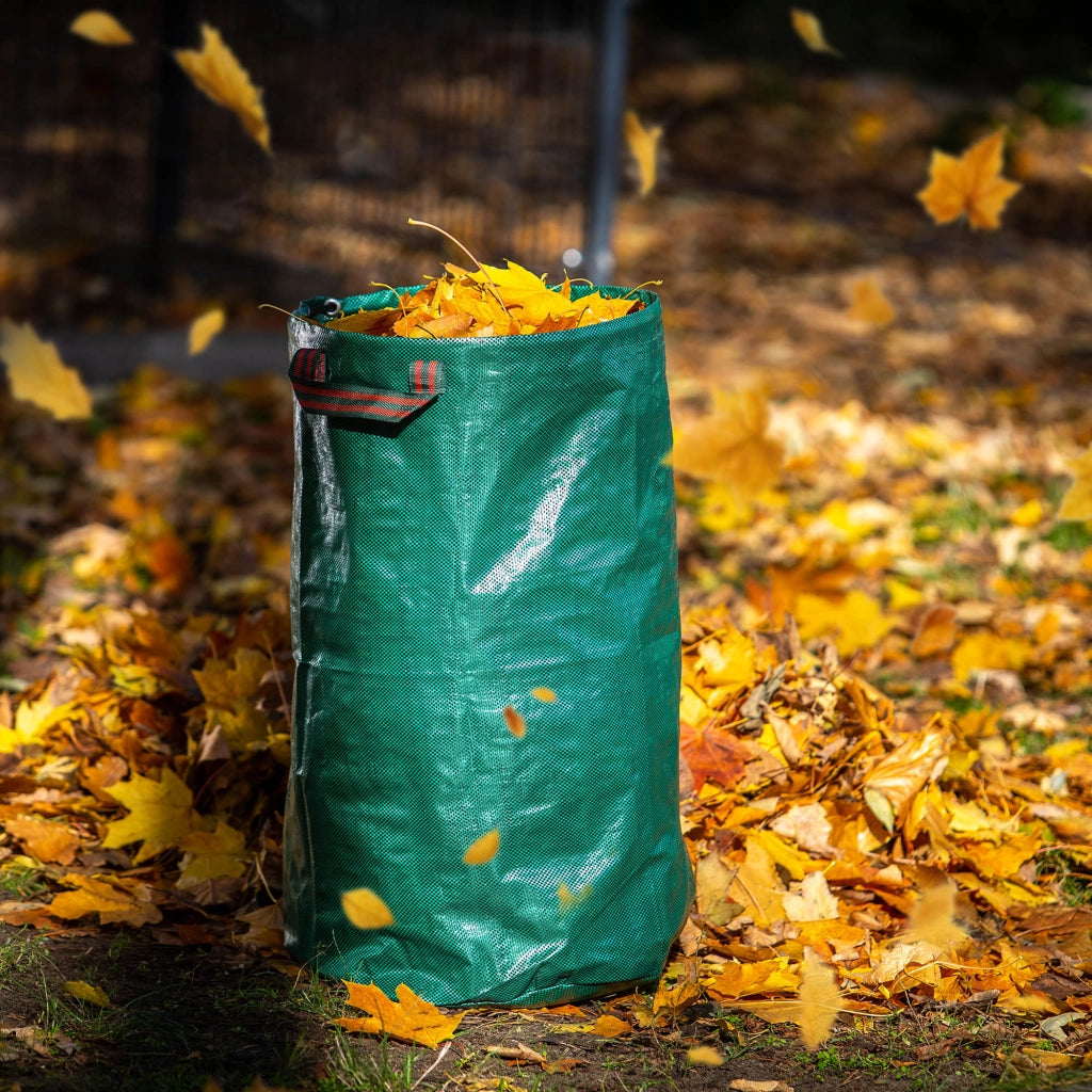 KADAX Sacchetto per foglie, rifiuti da giardino, pieghevole, resistente, con maniglie, 120 L