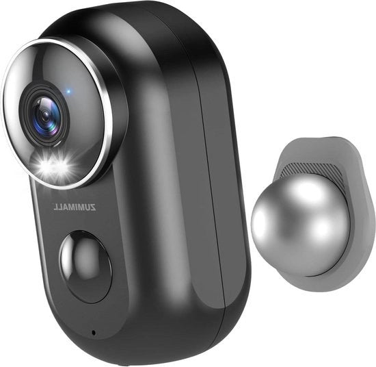 Camera di Sorveglianza Esterna su Batteria 2K WiFi Camera Esterna a Batterie per Sicurezza Domestica-Night Vision a Colori-Sirena-Detettore AI-Cloud-SD