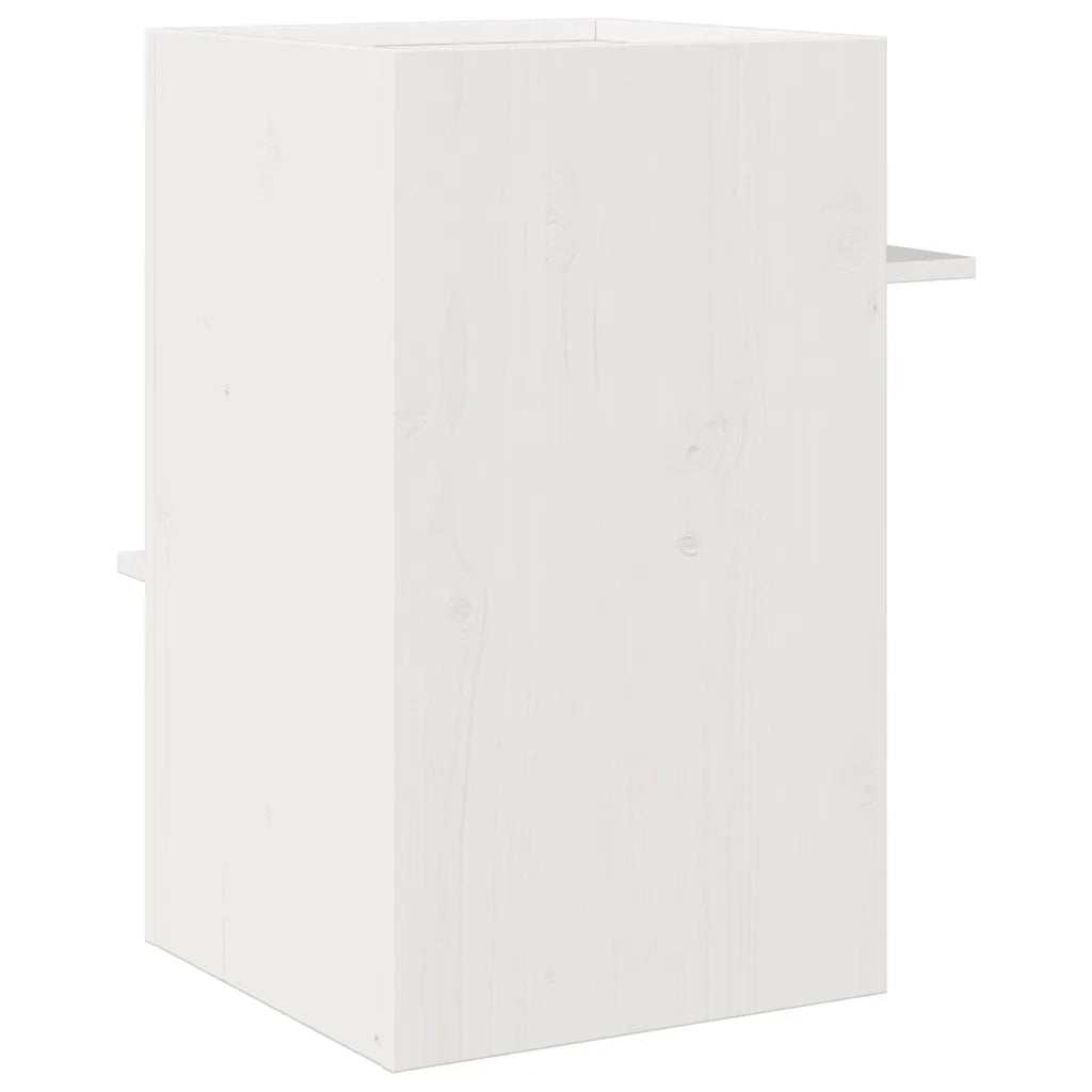 Cuccia per Gatti Bianca 43x43x60 cm in Legno Massello di Pino