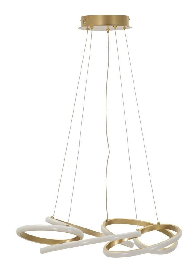 Lampadario LED Glovy Gold - Sospensione Moderna in Oro Satinato con 3 Temperature di Colore - Ø 55x120 cm