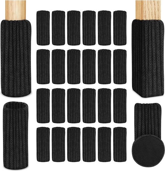 Sokke elastiche per mobili - tappeti antiscivolo per mobili - protezione per pavimento e tavolo - nero - 24 pezzi