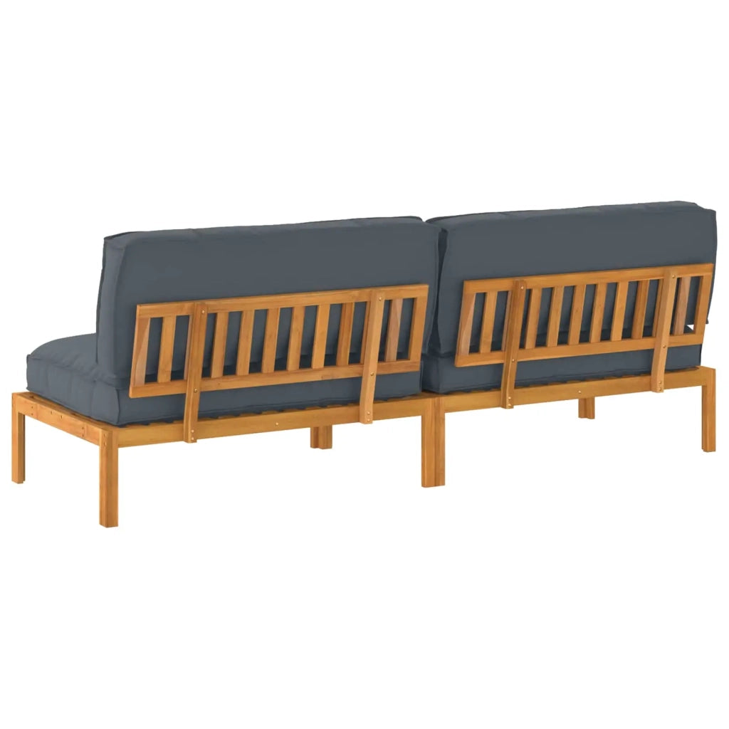 Set di divani 2 pcs Antracite Legno di Acacia Massello 3418216
