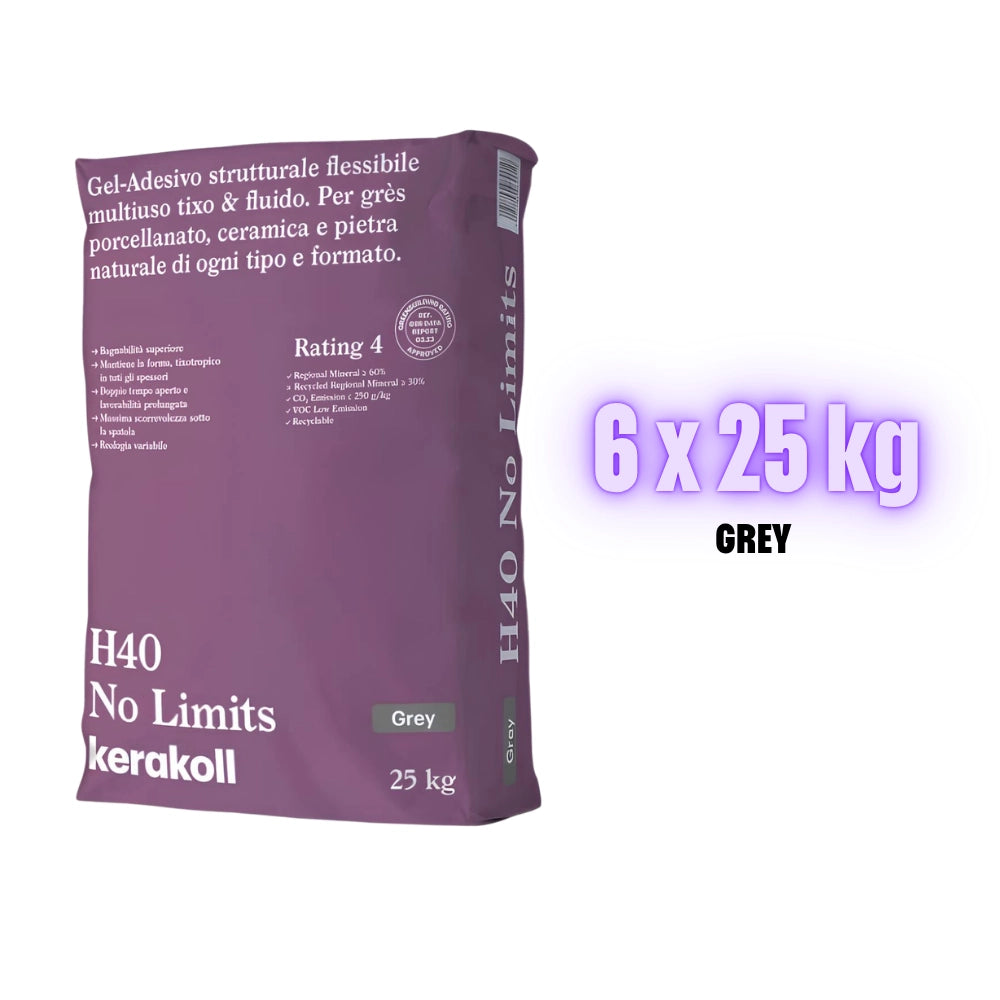 Kit kerakoll gel adesivo strutturale h40 no limits grigio 6x25kg
