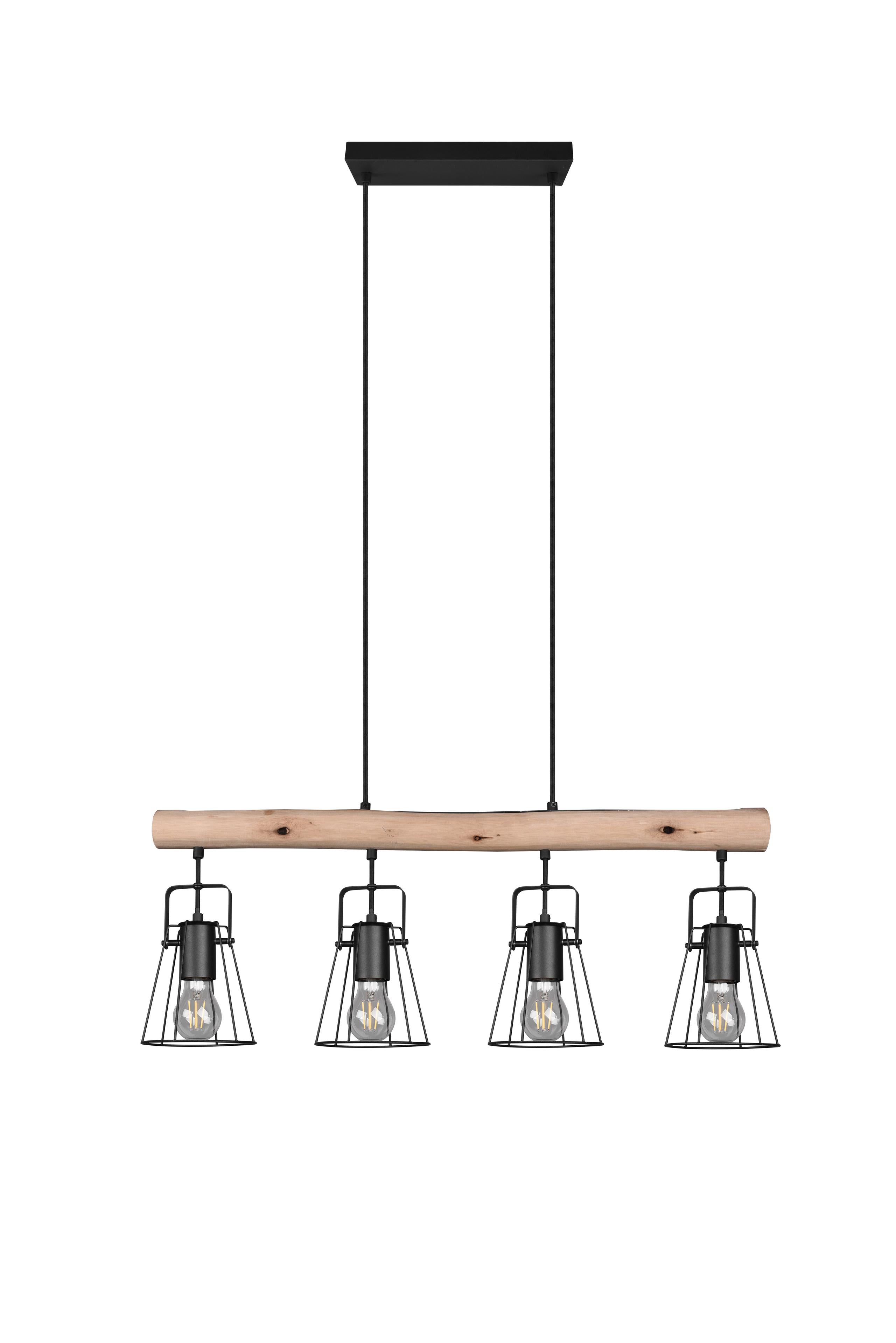 Lampada a Sospensione da Interno  E27 in Metallo Nero Opaco