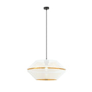 Sospensione Contemporanea 1 Luce Enea In Metallo Bianco E Oro