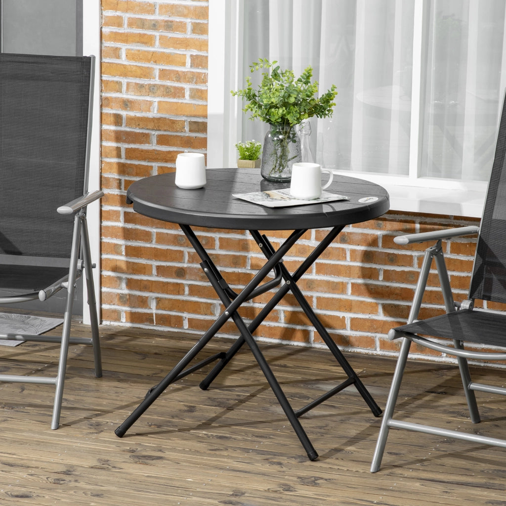 TAVOLO PIEGHEVOLE Ø80 cm Effetto legno Grigio scuro per 4 persone