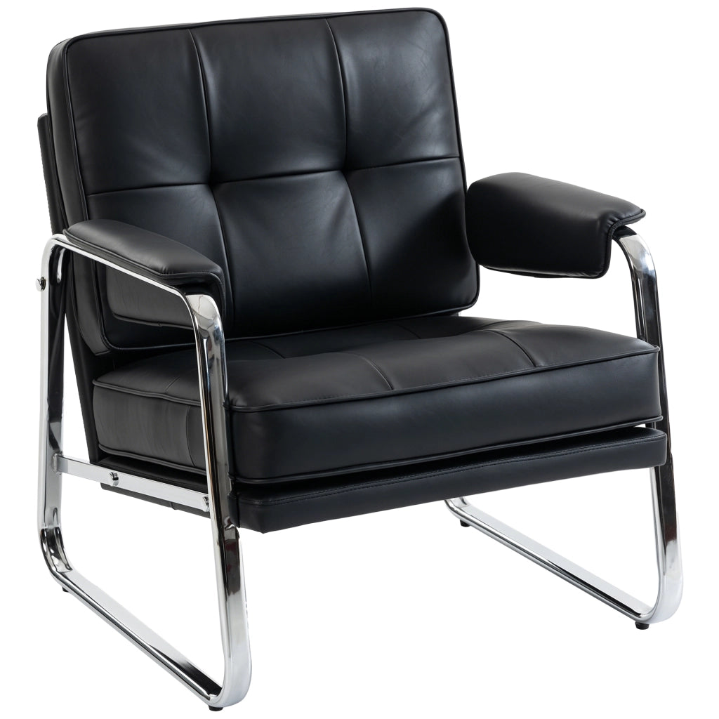 Poltrona relax reclinabile in similpelle ¨C zephmum ¨C nera, metallo, 140x