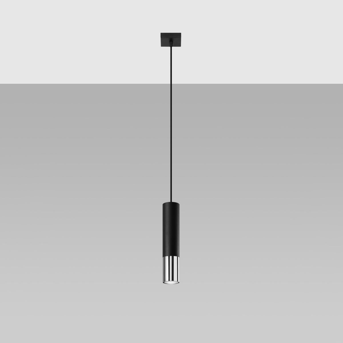 Lampada a sospensione LOOPEZ 1 nero/cromo