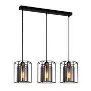 Italux Kalula lampadario industriale nero 3xE27 PND78901 acciaio