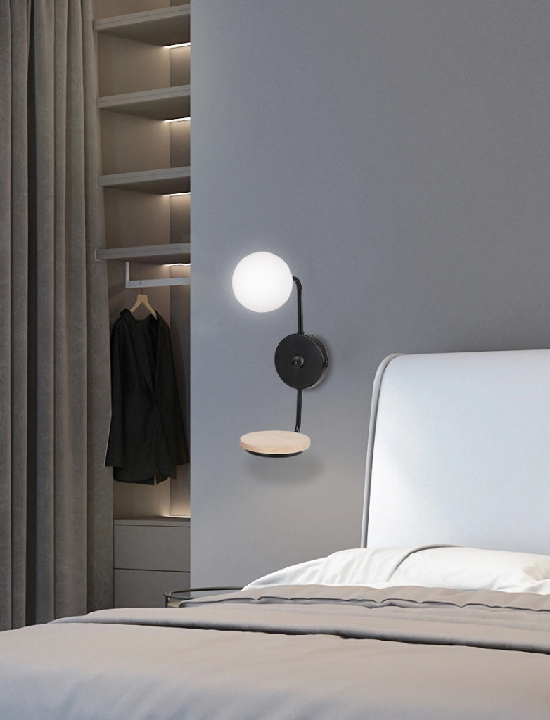 Applique Ponio 1 luce G9 nera vetro sfera Candellux