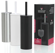 Borsetto per il water con asta in silicone - con supporto opaco - borsetto per il water con protezione dalla schiuma - supporto antibatterico - borsetto per il water (nero)