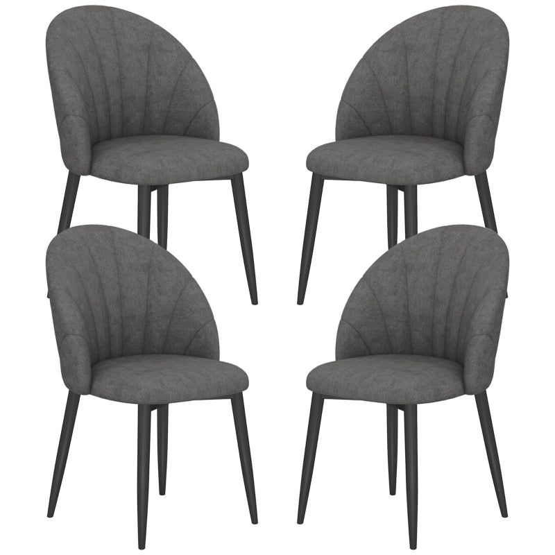 SET DA 4 SEDIE da pranzo 52x54x79 cm Grigio scuro in acciaio al carbonio