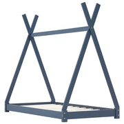 Giroletto per Bambini | Letto Infantile | Lettino Grigio in Legno Massello di Pino 80x160cm