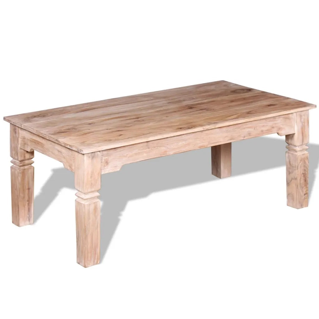 Tavolino da Salotto in Legno Massello di Acacia 110x60x45 cm
