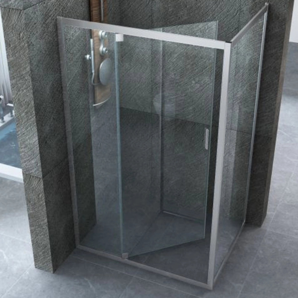 Box doccia due lati battente jade trasparente porta battente esterna, misura 75x110