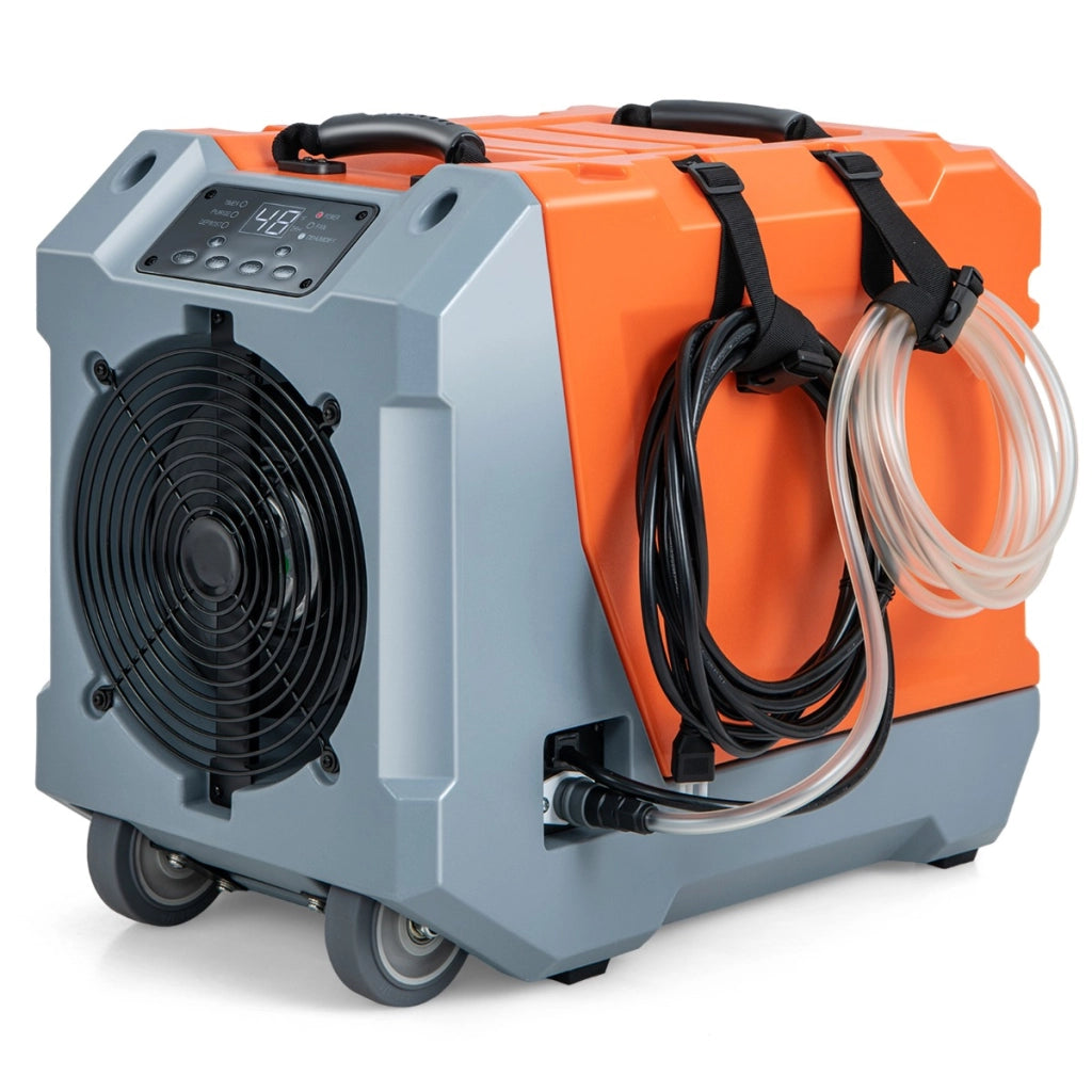 Deumidificatore commerciale da 85L/giorno con pompa e tubo di scarico, Deumidificatore per spazi ristretti Arancione-Controllo climatizzazione