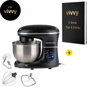 Mixatore con Contenitore per Impastare Multifunzionale - Mixatore per Cucina con Contenitore 2 in 1 - Impastatrice con Spatola e Forchetta - Garanzia di Soddisfazione 100% - 250W - 6 Velocità - 5 Litri