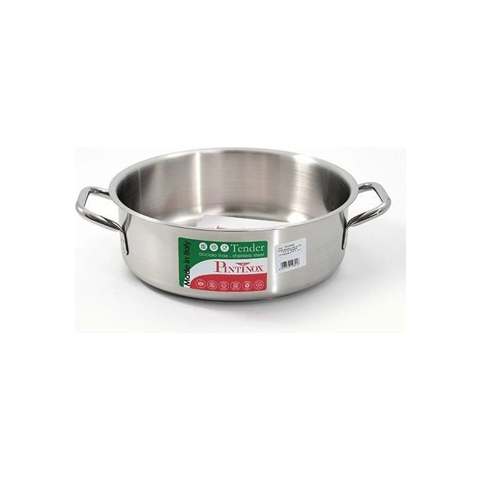 PINTINOX PNT670C28 Tender Casseruola Media in Acciaio Inox 2 Manici Ø 28 cm Capacita' 5,75 L Adatta a Tutti i Piani di Cottura incluso Induzione colore Acciaio