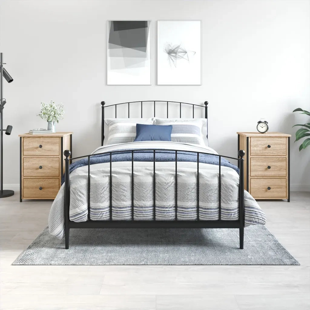 Comodini 2 pz-Set di 2 Tavolino da notte Rovere Sonoma 40x36x60 cm in Legno Multistrato
