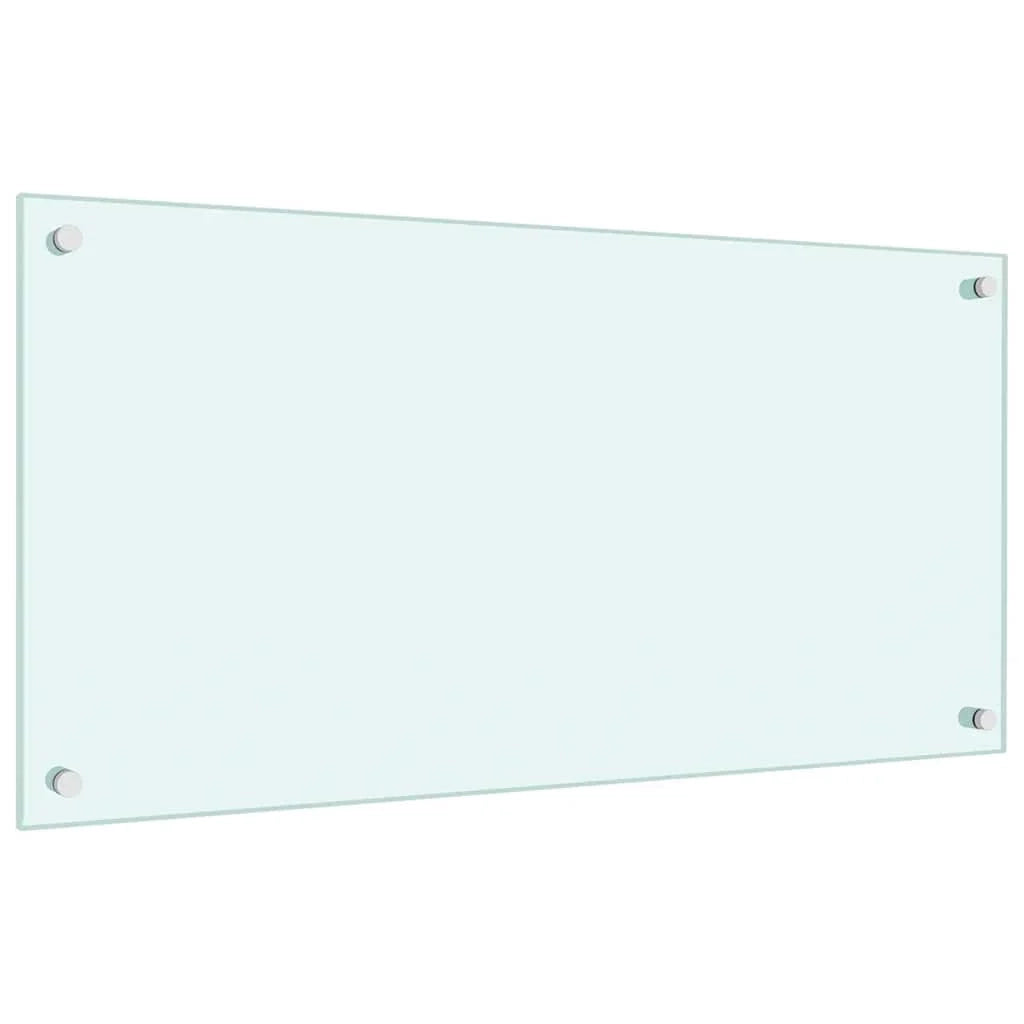 Set di 2 paraschizzi da cucina facili da pulire 80 x 40 cm vetro temperato bianco 02_0055729