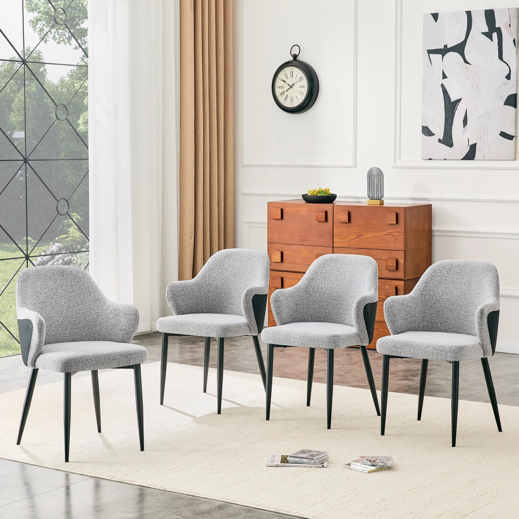SEDIA da pranzo Set da 2 pezzi 83 cm Tessuto grigio e nero