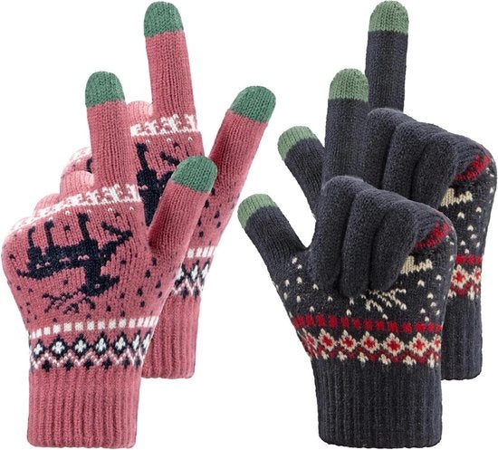 Manopole touchscreen per donne invernali con tocco, manopole in cotone calde 2 paia