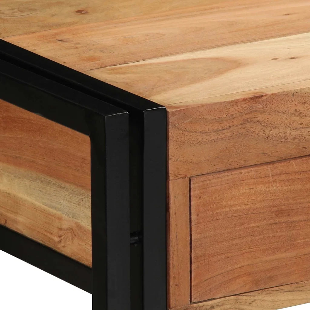 Tavolo consolle con cassetto Marrone Legno di Acacia Massello 4102734