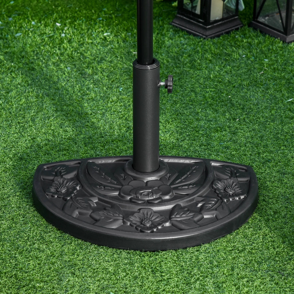 Base per Ombrellone Semicircolare ¨C zephmum ¨C 50x32x32 cm Nero Riempiemento Cemento