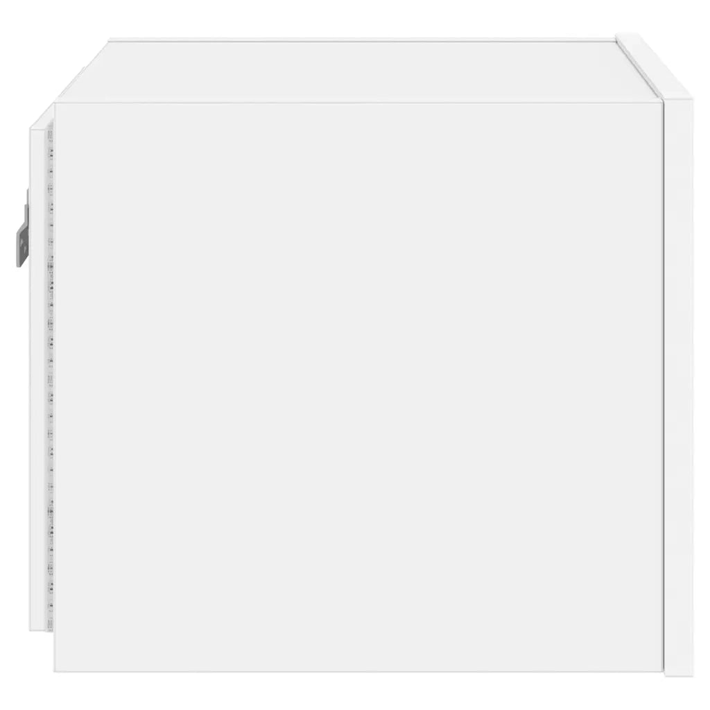Mobili TV a Parete con Luci LED 2pz Bianchi 30,5x35x30 cm 837219