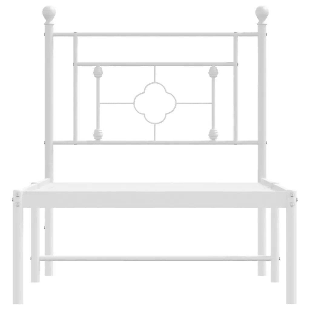 Giroletto con Testiera-Struttura Letto con testiera Metallo Bianco 80x200 cm 590085