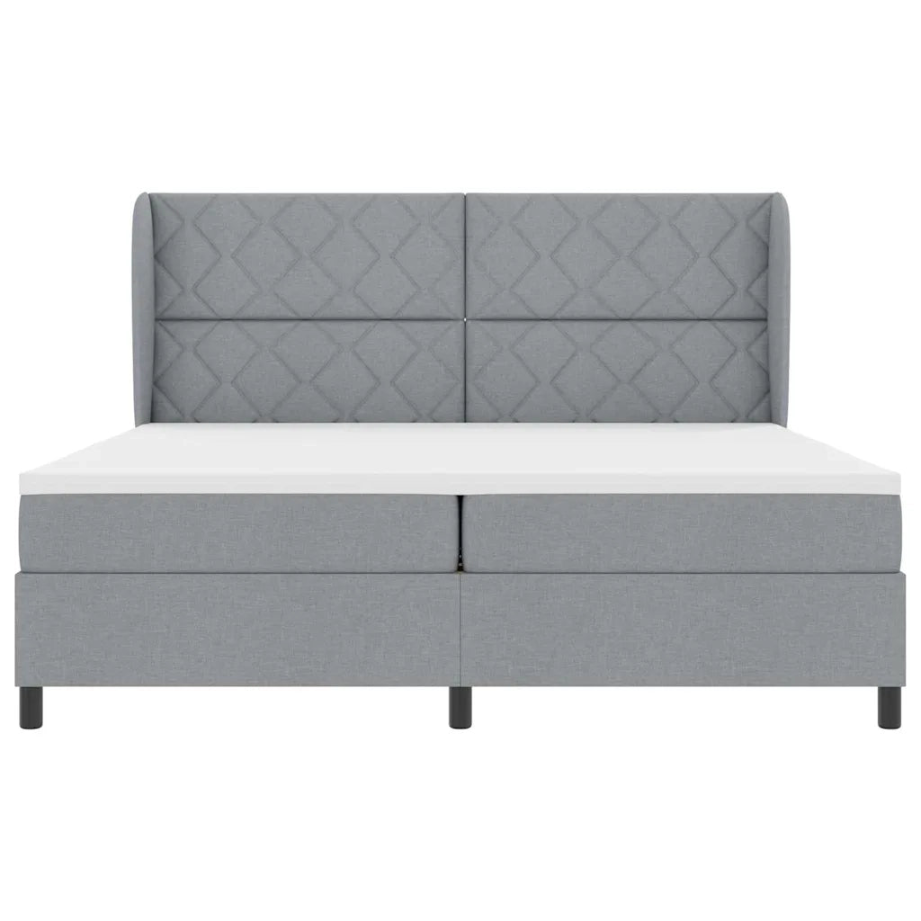 Letto a molle con materasso Grigio chiaro 200 x 200 cm Tessuto 3340648
