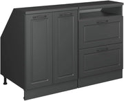 Set di mobili sottotetto Rion, Antracite casa di campagna, 120 cm Set di 2 carcasse armadio profondità 60 cm, adatto per il salvaspazio sotto tetti spioventi