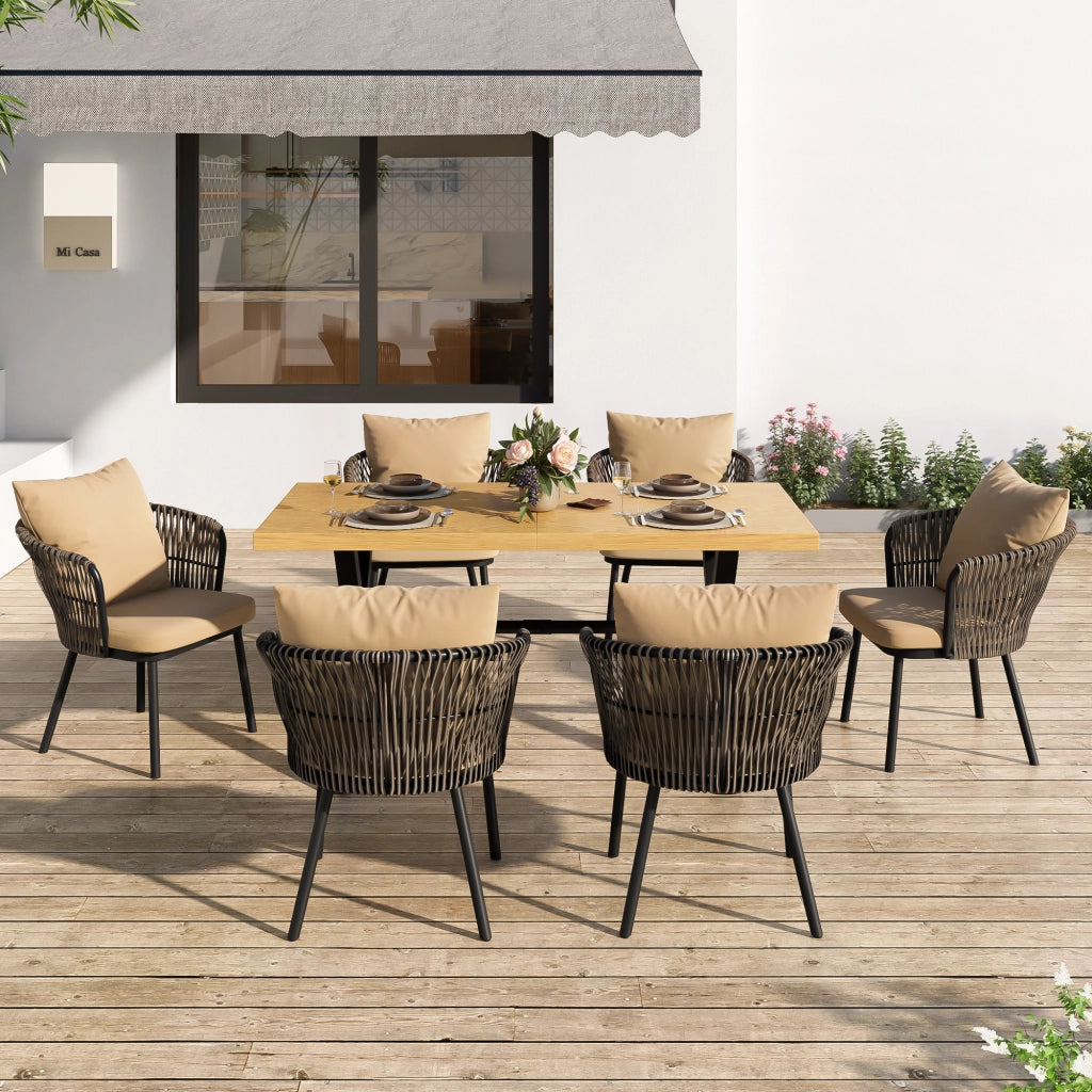 Set Salotto da Giardino in Rattan con Cuscini ¨C MINIMAL ¨C Polyrattan, Struttura in Metallo