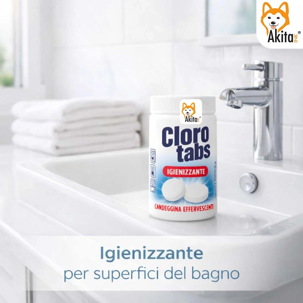 Akitaink Cloro Tabs 1kg Pastiglie Multiuso Candeggina