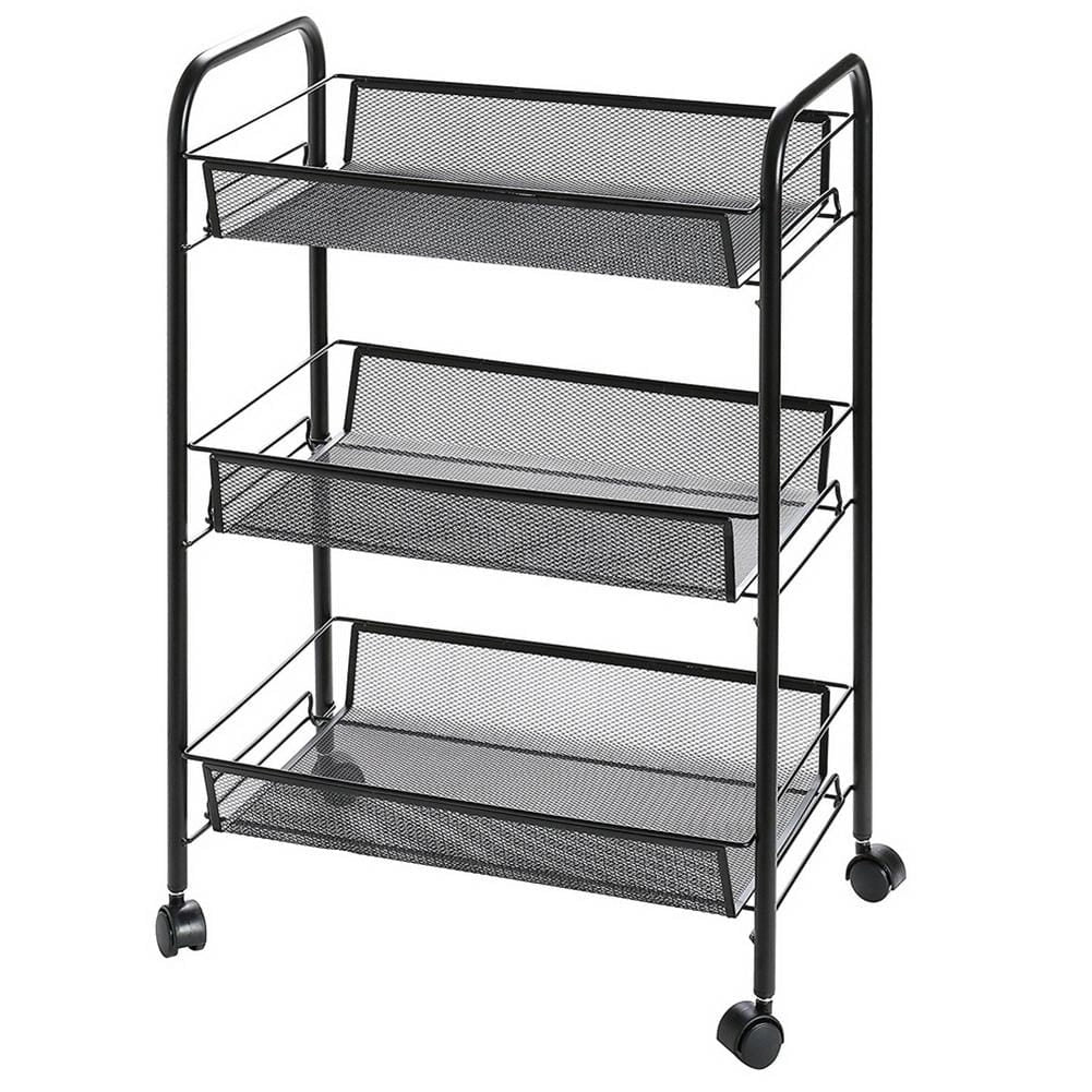 Valora SCAFFALE DA CUCINA MOBILE SU RUOTE Contenitore compatto 3 ripiani