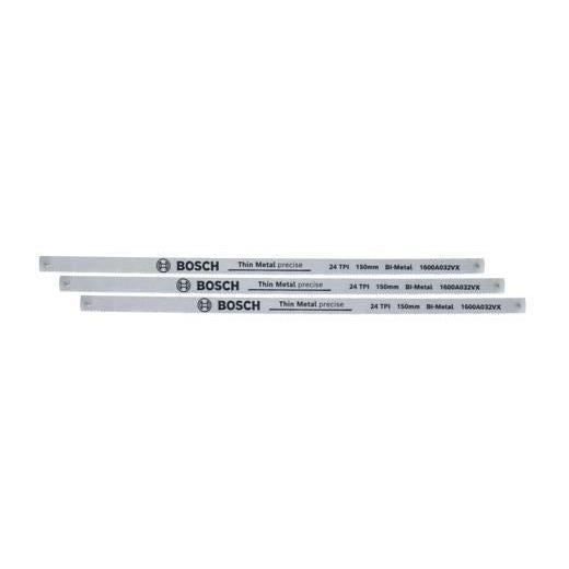 Set di 3 lame per sega alternativa Bosch Precise da 150 mm (lama bimetallica resistente per tagli precisi in metallo/plastica/legno tenero)