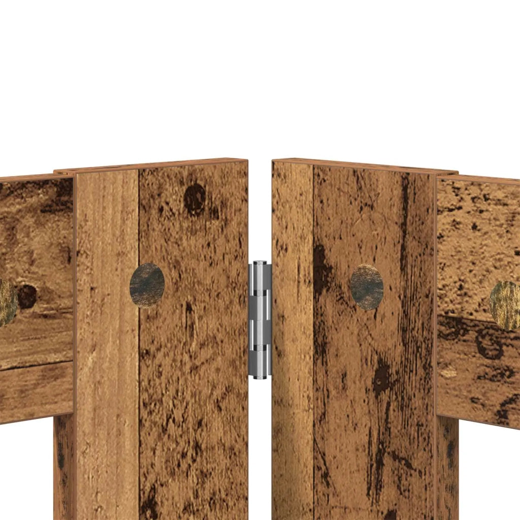 Cancello per cani con supporti 2 pz Legno antico 80 x 60 cm CFW2593585
