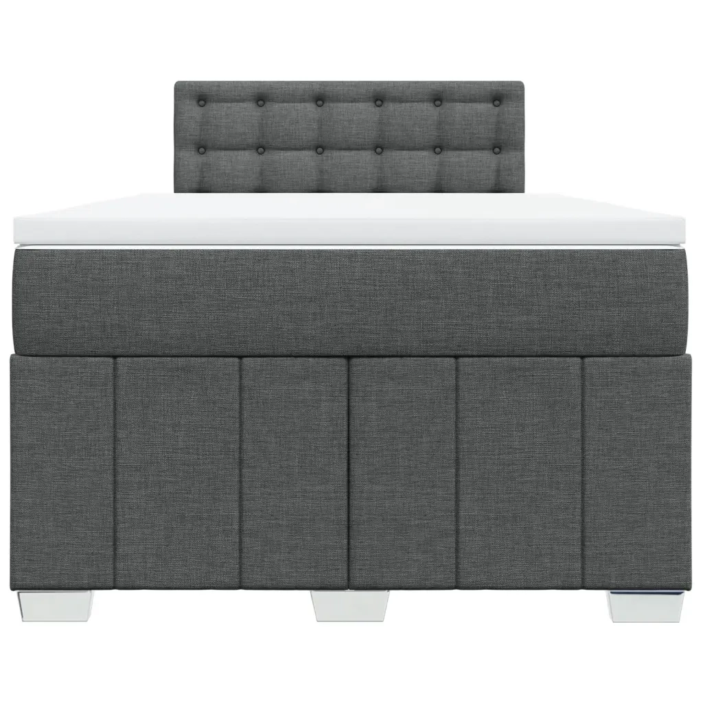 Giroletto a Molle con Materasso Grigio Scuro 120x190cm Tessuto