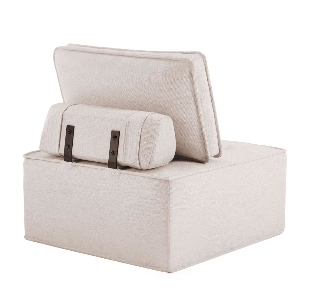 Divano modulare compatto per ambienti piccoli, beige
