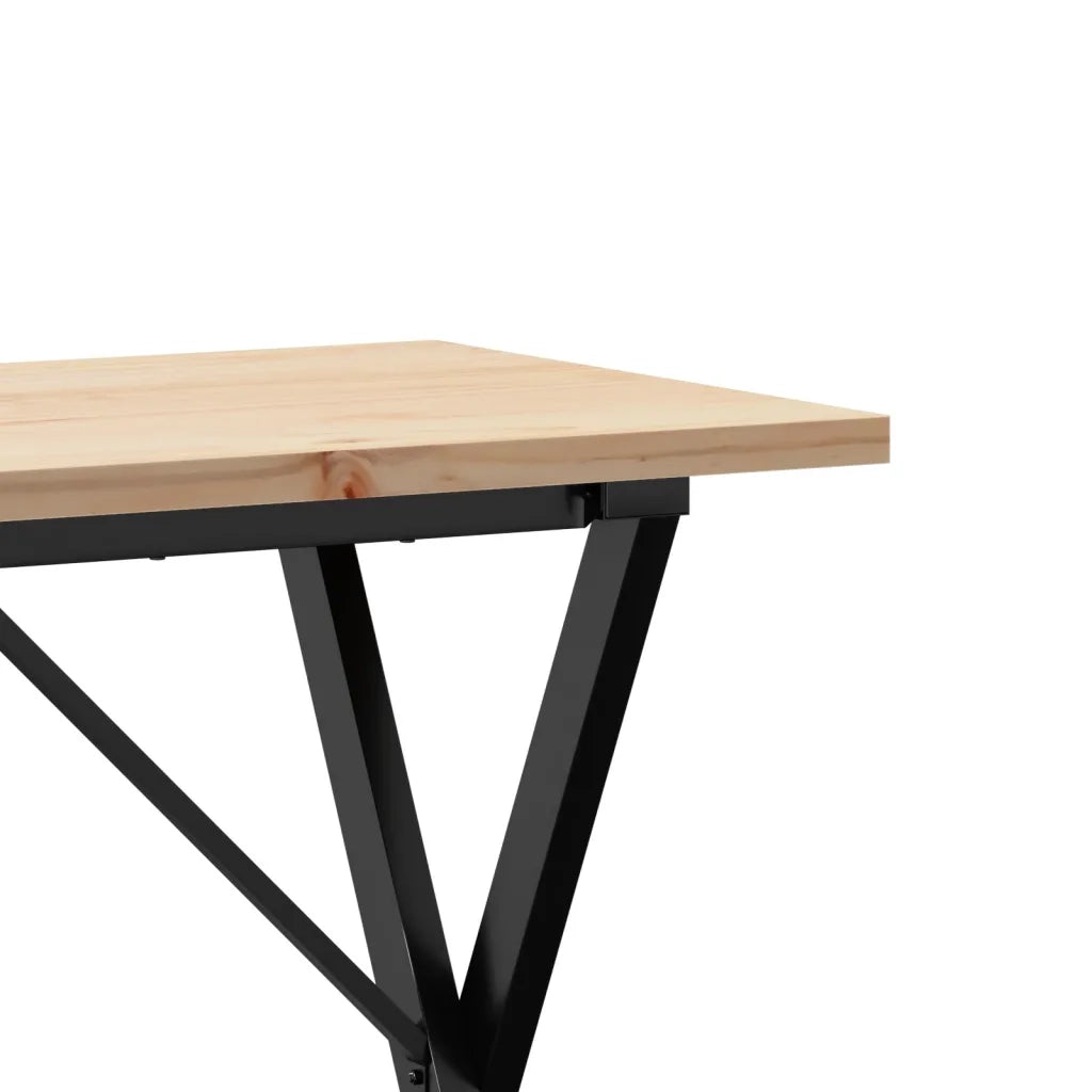 Tavolo da Pranzo Telaio a X 100x50x75,5 cm Legno Pino e Acciaio