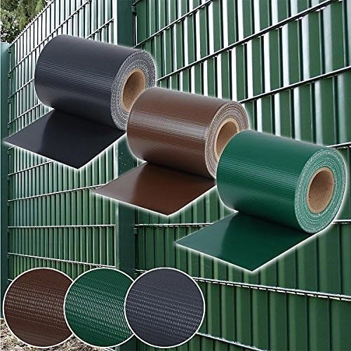 Frangivista Recinzione in PVC, Telo Oscurante per Balcone 19cm x 35m, Strisce Protezione della Privacy per Giardino Incluse 25 clip di fissaggio, Marrone