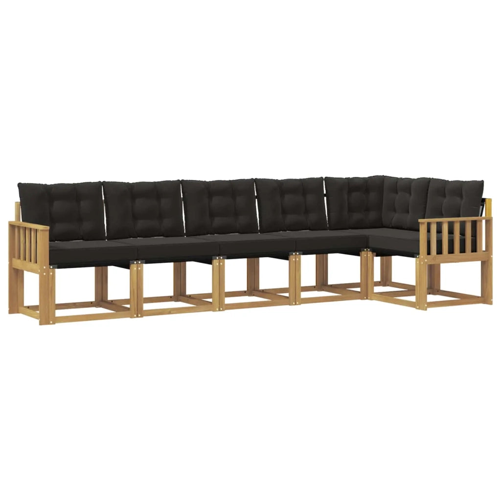 Set di divani da esterno con cuscino 6 pcs Bianco e Nero 3389522