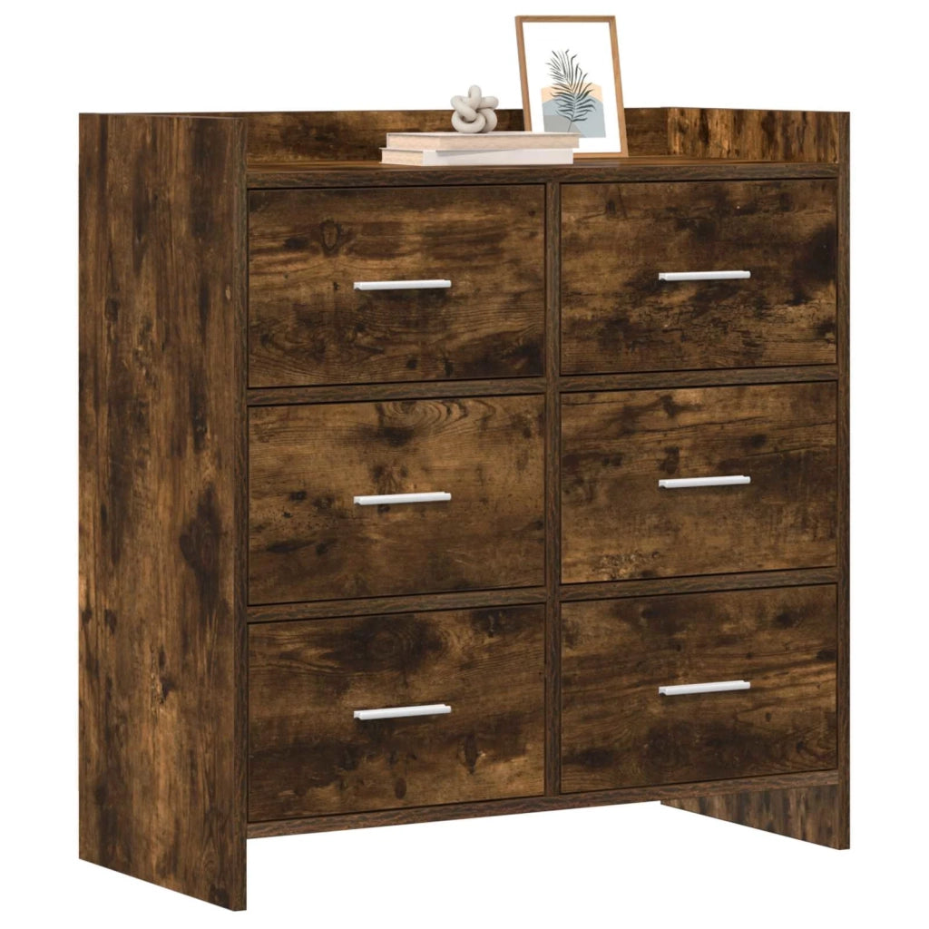 Credenza Rovere Fumo 75 x 33 x 80 cm Legno ingegnerizzato 8011103
