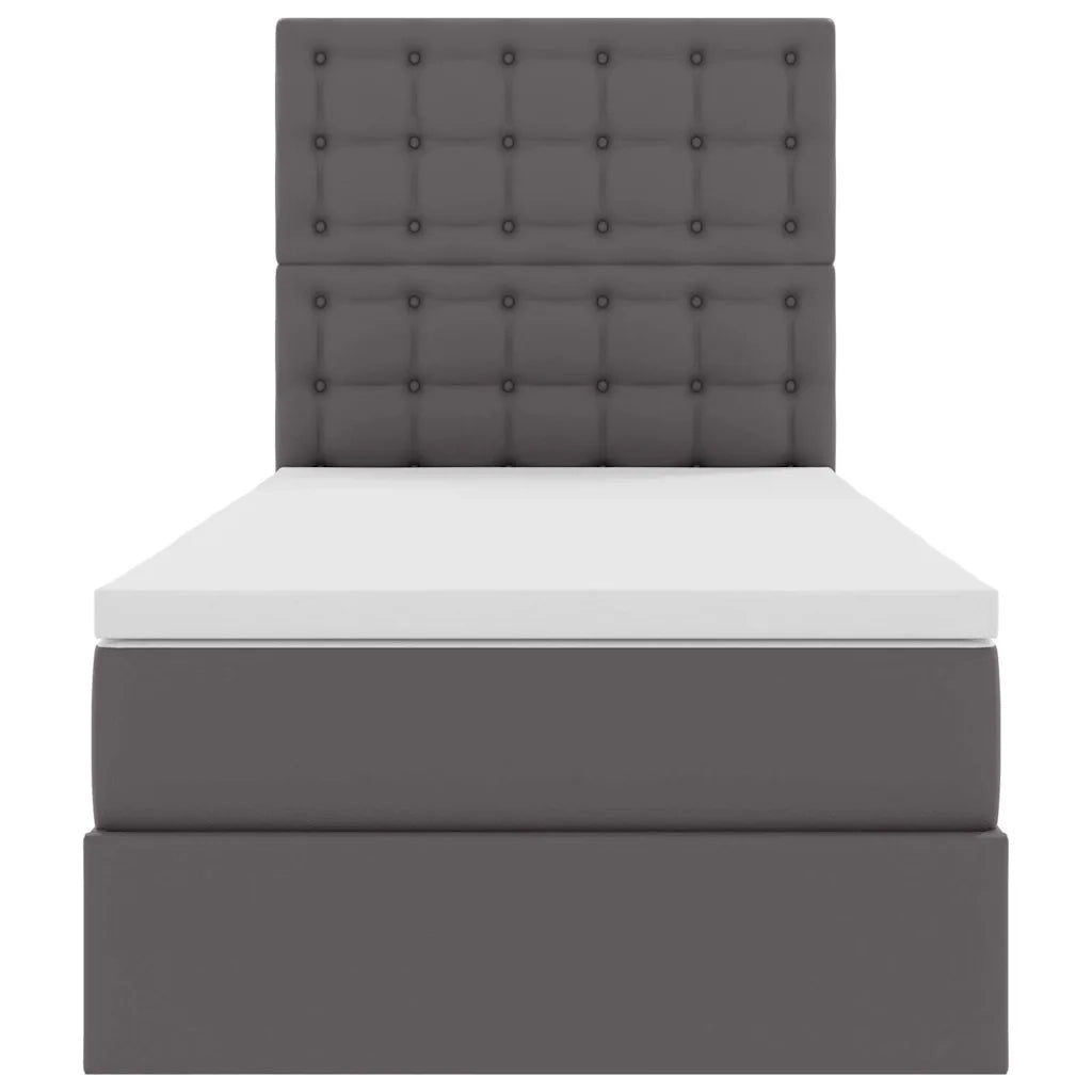 Letto con Contenitore Grigio 100 x 200 cm Pelle Sintetica