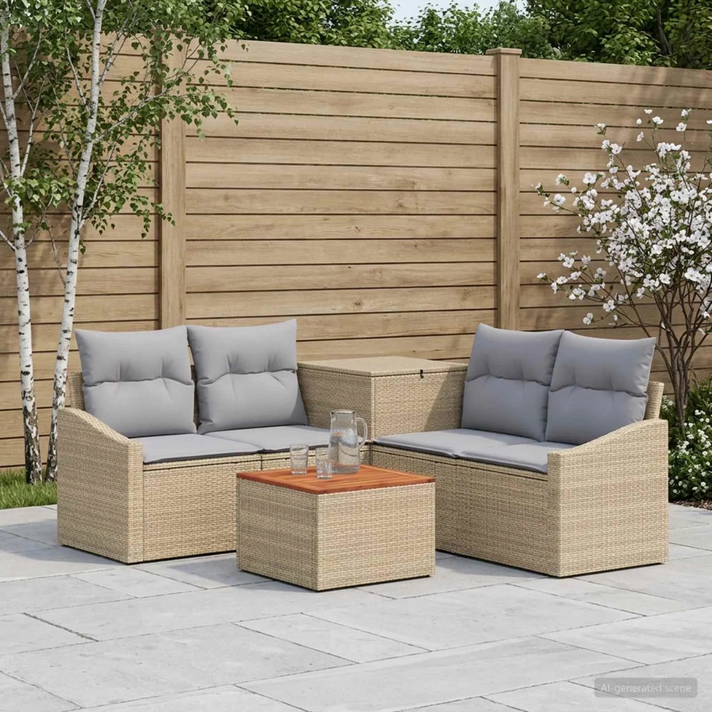 Set di divani 6 pz Beige e Grigio Chiaro 3447311