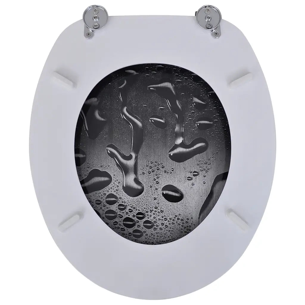 Coperchio da Toilette in MDF con Modello Gocce d'Acqua CFW1685164