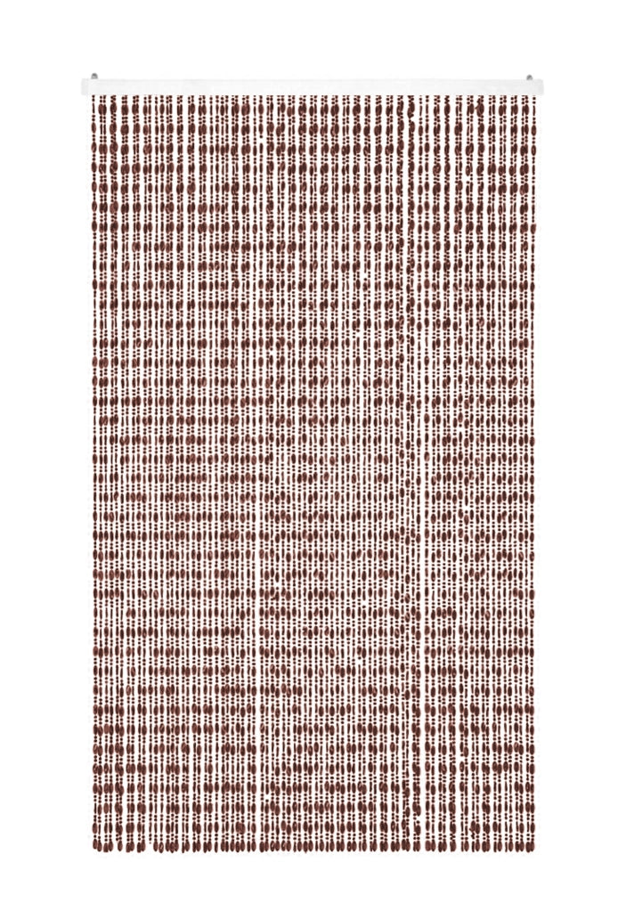 Tenda Antimosche per Porta Finestra A Pannello Con Telaio In PVC, In più Colori, Moschiera con Corde a Perline per Esterno Interno Fili a Caduta Caffe - 100 x 220 Cm