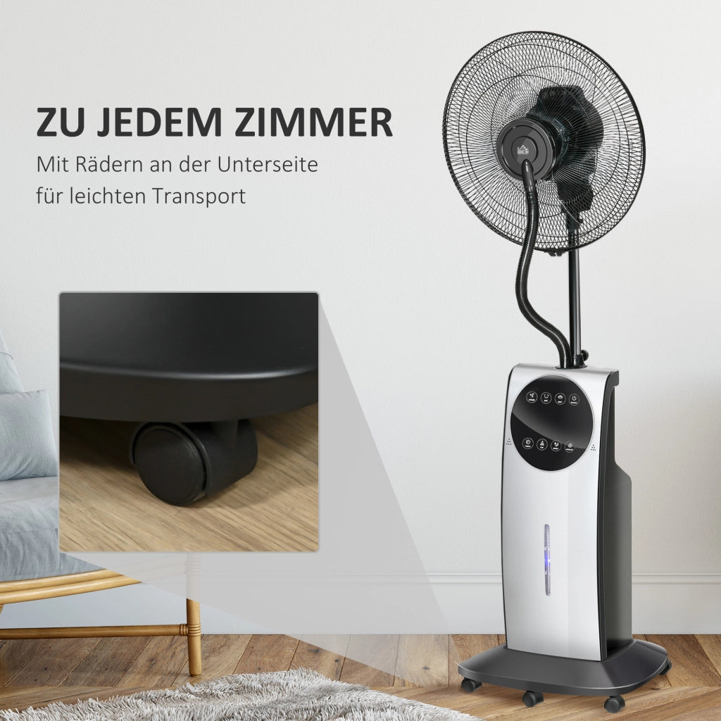 Ventilatore 2 in 1 ¨C zephmum ¨C LED, Timer, ? 44.5x135 cm, Argento e Nero