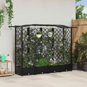 Letto Rialzato con Griglia e Tetto Nero 203,5 x 40 x 125 cm PP