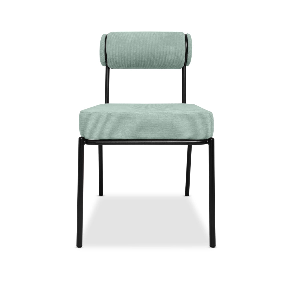 Jeju - Set di 2 sedie di design in metallo e velluto a coste